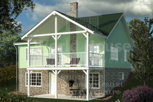 Проект каркасного дома с сауной