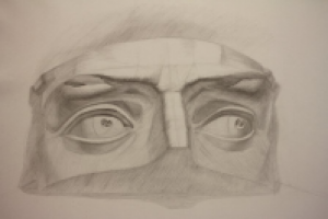 Гипс "Глаза", карандаш