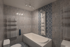 3d моделирование и визуализация ванной комнаты