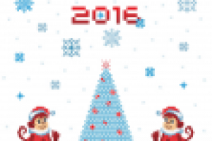 Новогодняя открытка с орнаментом