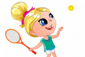девочка играет в теннис вектор