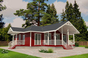 Одноэтажный загородный дом