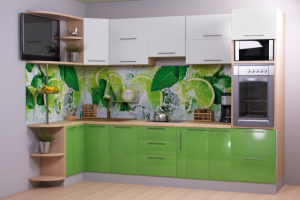 Кухня Зеленый фасад