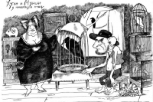 Хугин и Мунин у продавцов птиц.