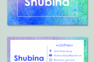 Визитка для дизайнера одежды