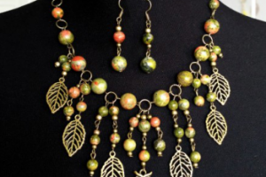 Колье "Лесная птица"