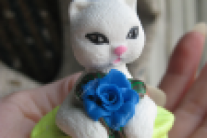 Кот в подушке из пластики