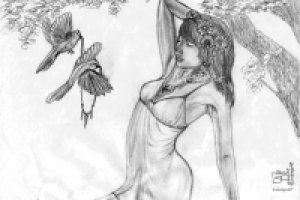 Рисунок Лесная нимфа