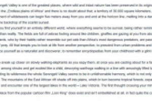 Статья о долине Серенгети для Altezza Travel RUS > ENG