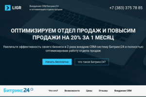 LIGR Внедрение CRM Landing Page