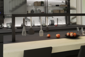 Визуализация кухни Valcucine в интерьере