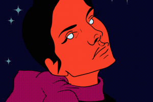 The girl with the red planet