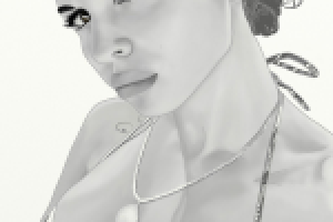 Цифровой чёрно-белый портрет "Алиана Устиненко"