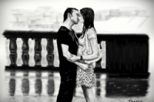 Цифровой чёрно-белый портрет "Группа Звери"