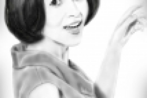 Цифровой чёрно-белый портрет "Телеведущая Елена Павлова"