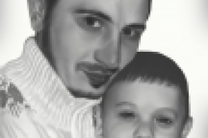 Цифровой чёрно-белый портрет