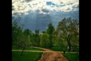 На природе.