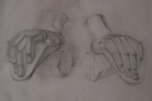 рисунок рук из гипса