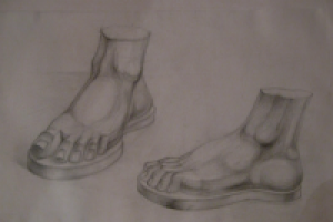 рисунок гипсовых ног