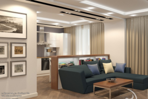 Дизайн интерьеров и перепланировка трёхкомнатной квартиры