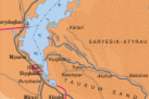 Физическая карта Казахстана