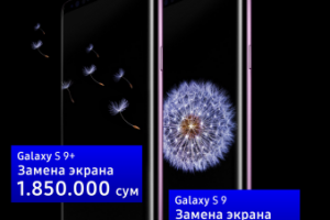 Постер цен на замену экрана S9/S9+ для сервисного центра Samsung