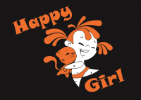 лого на футболку "Happy Girl" (2 цвета)