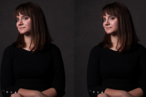 простой портрет со светом и ретушью №2 (до/после)