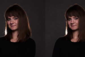 простой портрет со светом и ретушью (до/после)