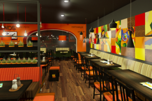 Визуализация интерьера кафе