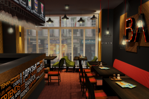 Визуализация интерьера кафе