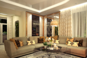 гостиная с камином