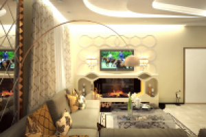 гостиная с камином