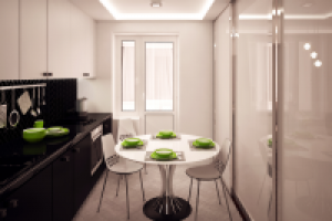 Кухня в трехкомнатной квартире