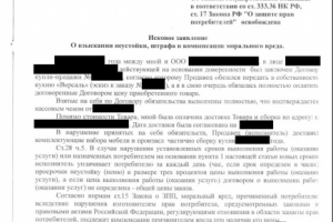 Исковое заявление на 296 790,00 руб.