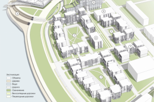 Жилой квартал с концертным залом на набережной г. Иркутск