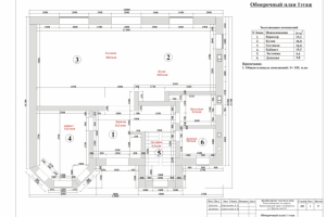 План Обмерочный с Экспликацией помещений 1 Этаж