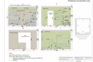 Развертки стен детской комнаты 2-ой Этаж