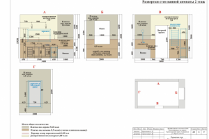 Развертки стен ванной комнаты 2-ой Этаж