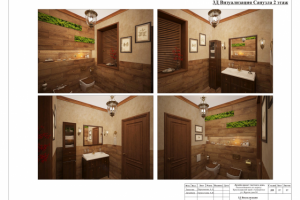 3D визуализация санузла 2 этаж