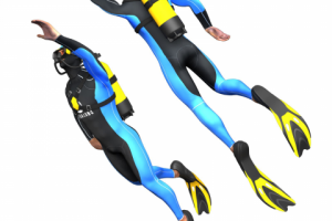 Аквалангист. 3D модель