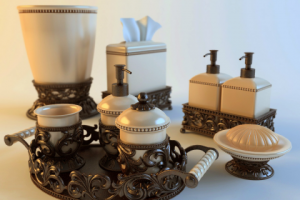 Фарфор. Набор для ванны. 3D модель