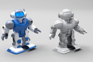 Синий робот. 3D модель