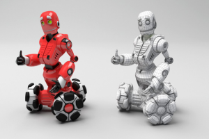 Красный робот. 3D модель