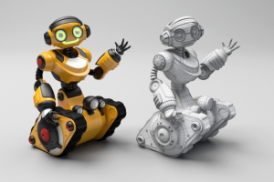 Желтый робот. 3D модель