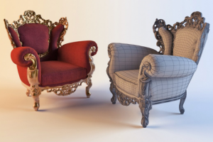 3D кресло. Моделинг