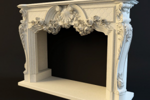 Камин. Сложный моделлинг с элементами декора.