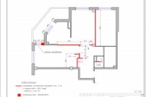 Чертежная документация. 3-х комнатная квартира.