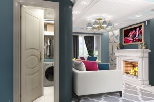 Гостиная после перепланировки (Двухкомнатная квартира в хрущевке