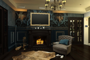 Гостиная в коттедже (д. Болотино, г. Мытищи)